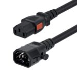 10ft (3m) Heavy Duty Power Extension Cord with locking IEC 60320 C14 to locking C13 connectors to