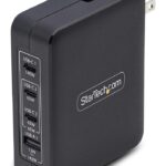 140W GaN USB-C wall charger with multiple PD voltage profiles (5V/9V/12V/15V/20V at up to 5A) and