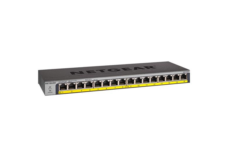 16PORT POE/POE+ GIGABIT ENET UNMANAGED SWITCH 76WATT POWER