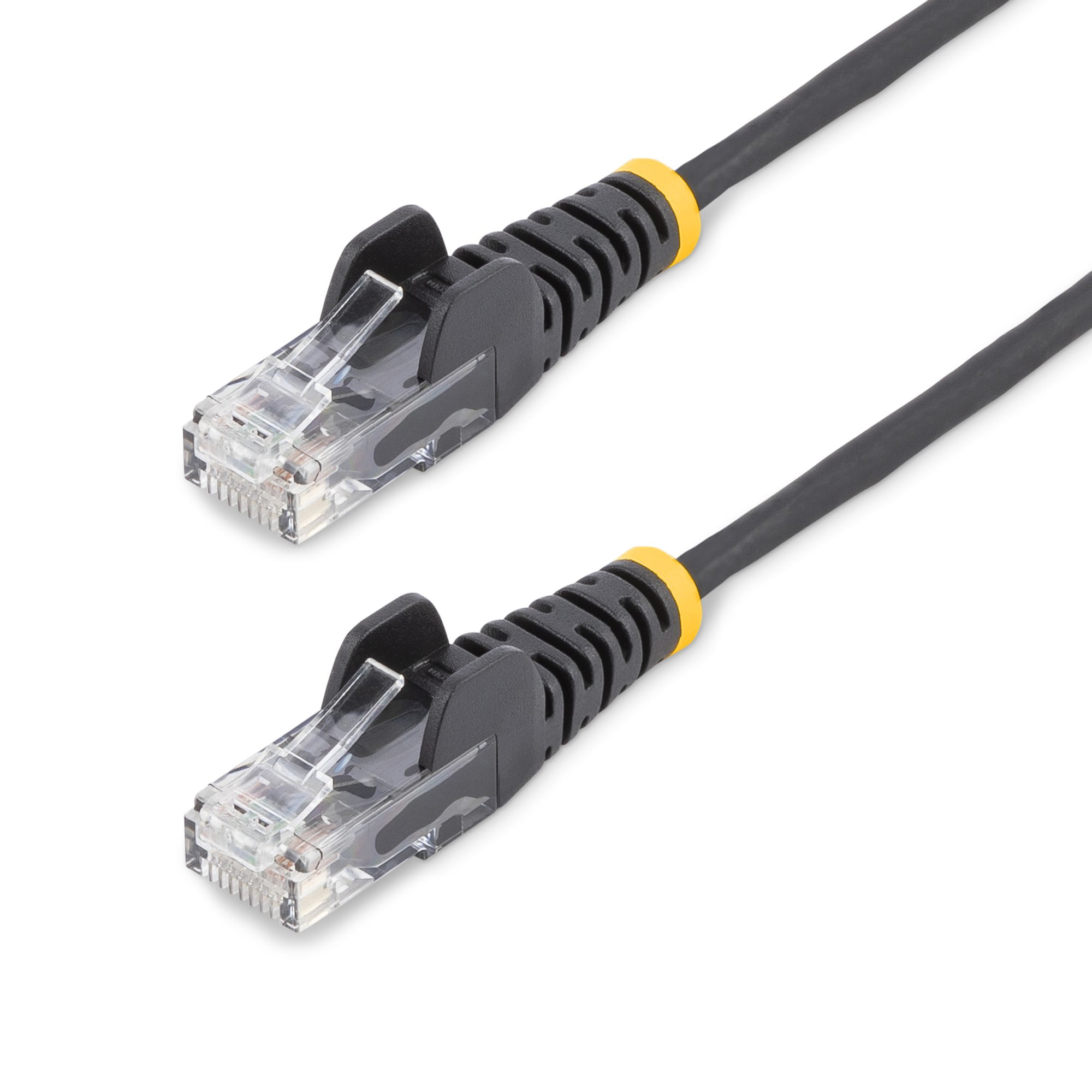 1FT BLACK CAT6 ETHERNET CABLE SLIM SNAGLESS RJ45 UTP PATCH CABLE