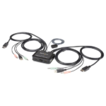2 PORT DISPLAYPORT KVM SWITCH USB AUDIO DP 4K COMPACT KVM SWITCH
