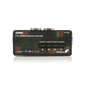 4 PORT USB VGA KVM SWITCH KVM SWITCH KIT CABLES AUDIO VIDEO