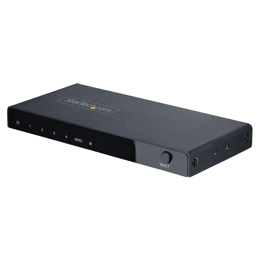 4-port 8K HDMI 2.1 Switch connects 4x HDMI sources to an HDMI display up to 8K 60Hz/4K 144Hz/120Hz;