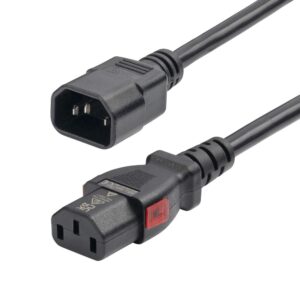 4ft (1.22m) Universal power cord with IEC 60320 C14 to locking C13 connectors; Rated up to 250V at