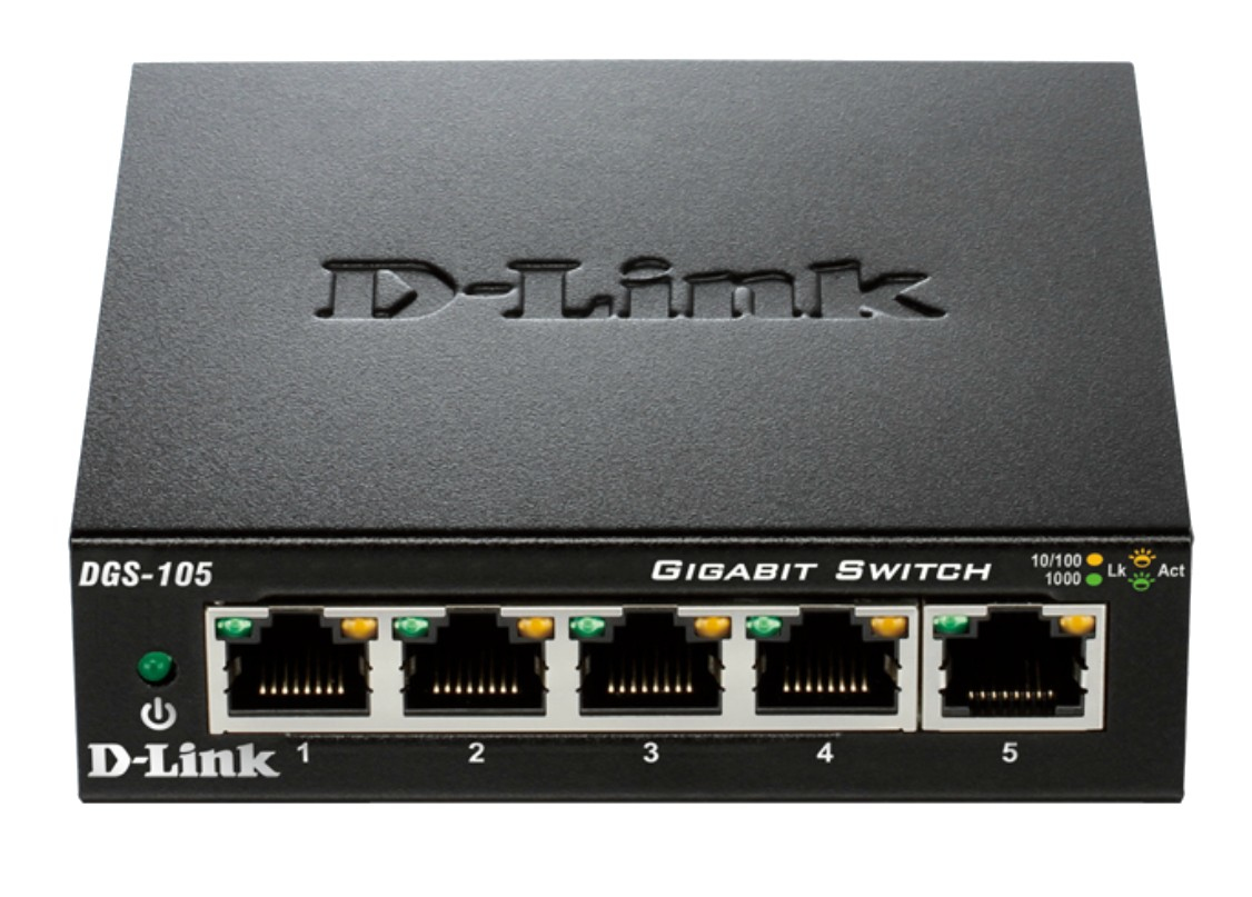 5PORT GIG DESKTOP SWITCH GREEN UNMANAGED METAL CHASSIS