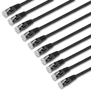 6FT BLACK CAT6 CABLE 10 PACK RJ45 UTP PATCH CABLE GIGABIT LAN