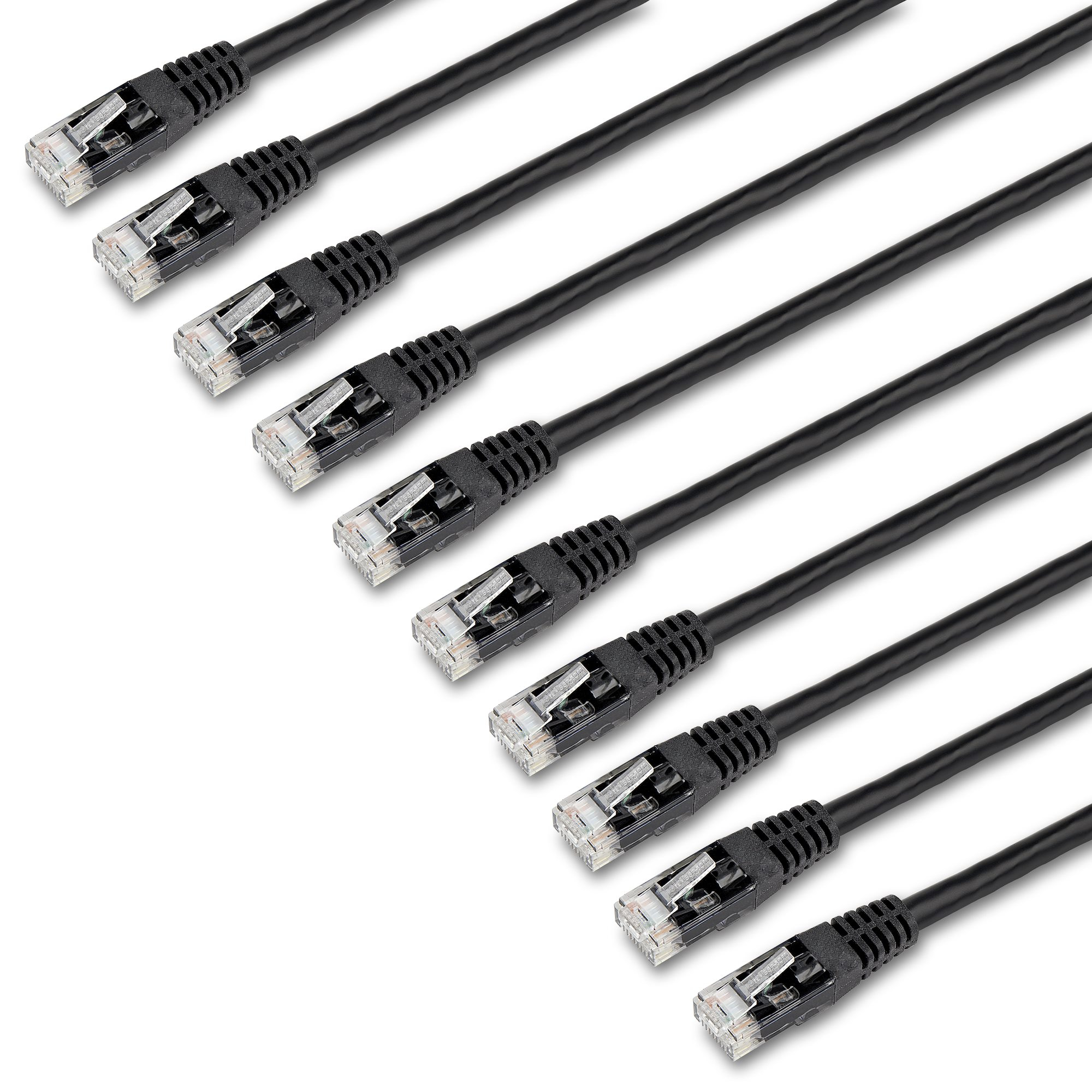 6FT BLACK CAT6 CABLE 10 PACK RJ45 UTP PATCH CABLE GIGABIT LAN