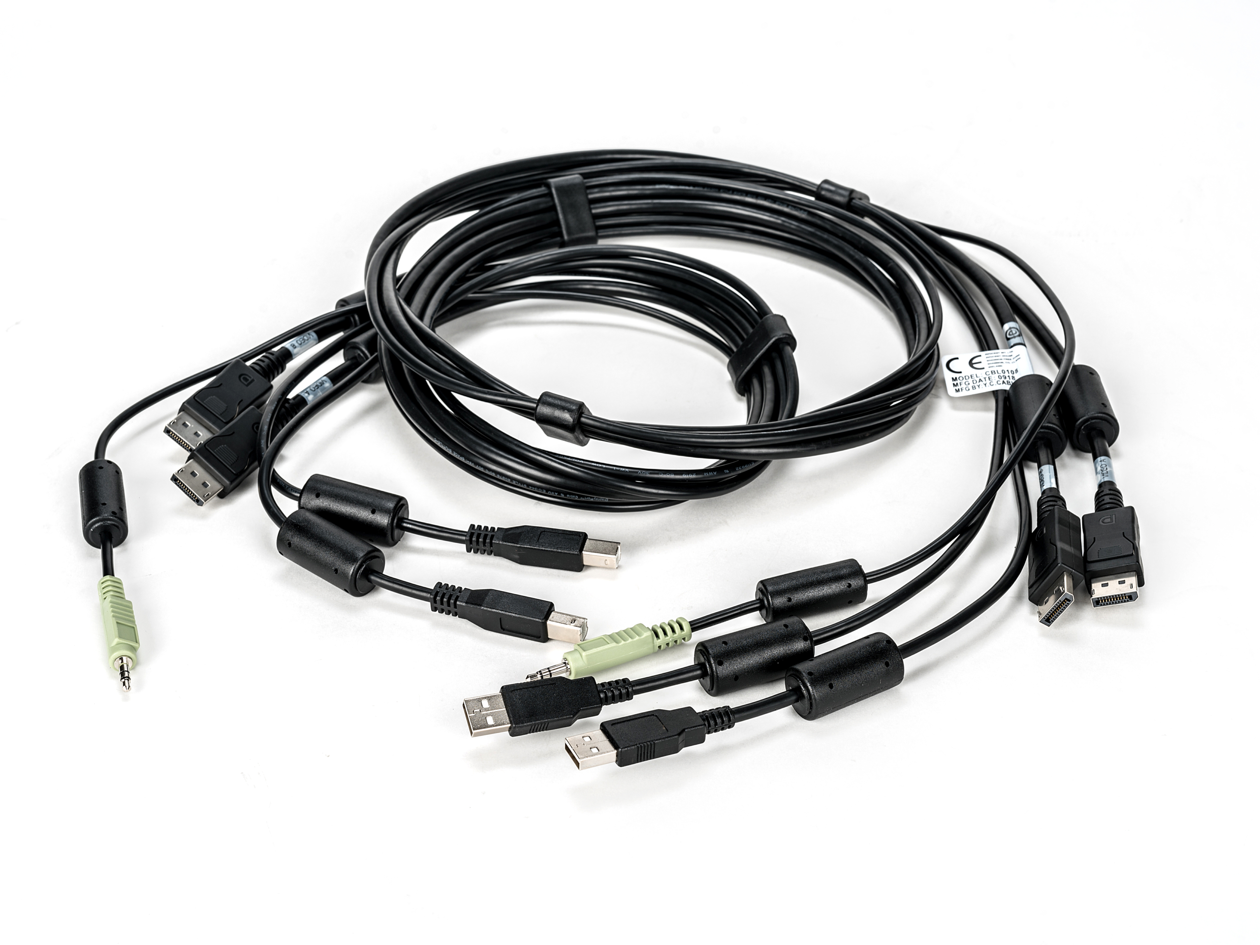 6FT CABLE ASSY 2-DISPLAYPORT/2-USB/1-AUDIO
