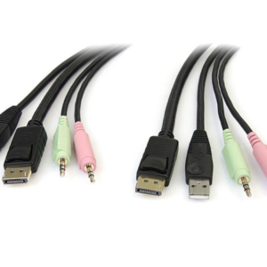 6FT USB DISPLAYPORT KVM CABLE AUDIO USB DP KVM CABLE KVM CORD