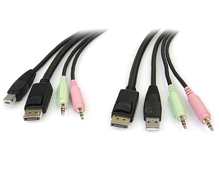 6FT USB DISPLAYPORT KVM CABLE AUDIO USB DP KVM CABLE KVM CORD