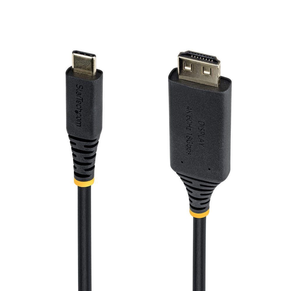 Connect a USB-C laptop to an HDR 4K 60Hz HDMI display using this 1m active adapter cable