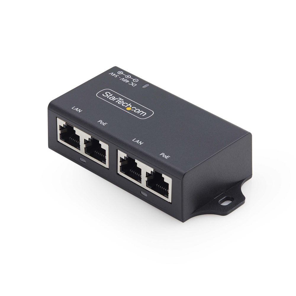 Dual-port unmanaged PoE+ injector supports up to 1Gbps Ethernet per port