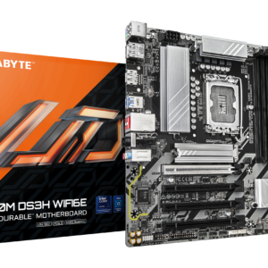 GIGABYTE B860M DS3H WIFI6E Intel Core Ultra (Series 2) LGA 1851 Motherboard, mATX, DDR5, 2x M.2, PCIe 5.0, USB-C, WIFI6E, 2.5GbE LAN, EZ-Latch