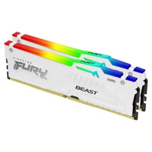 Kingston System Memory - 32GB 6400MT/s DDR5 CL32 DIMM (Kit of 2) FURY Beast White RGB EXPO