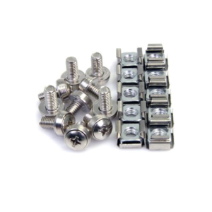 M6 MOUNTING SCREWS SILVER 100 PACK SERVER RACK M6 CAGE NUTS