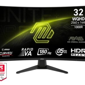 MAG 325CQF Curved Gaming Monitor; 32"; Metallic Black; Rapid VA Panel; 2560 x 1440 QHD Resolution;