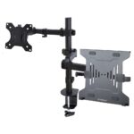 MONITOR ARM AND VESA LAPTOP TRAY: Mount a laptop and display up to 32" with basic adjustability