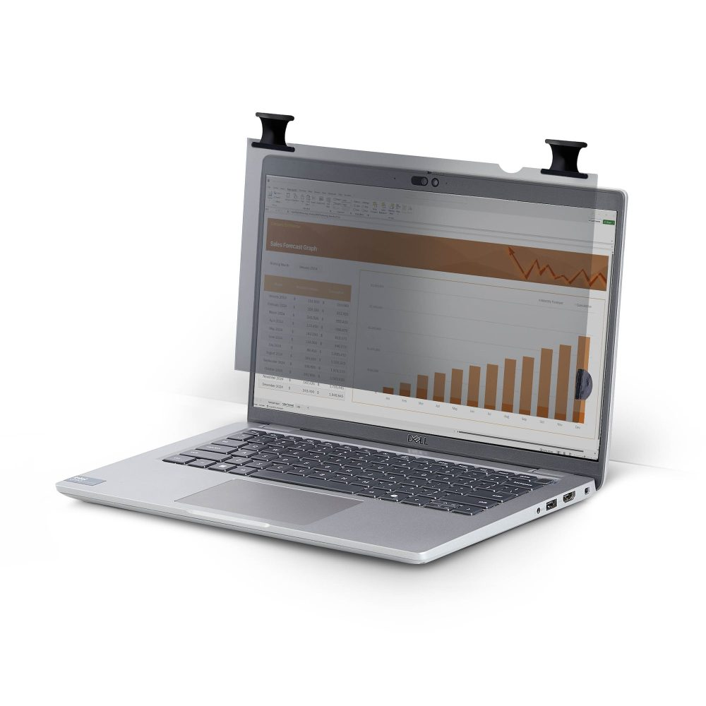 Privacy screen uses a Microlouver technology that darkens the screen view from the sides (+ /