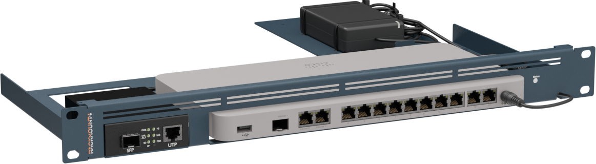 RACKMOUNT MERAKI MX68 WITH MEDI MEDIA CONVERTOR