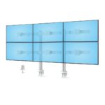 - Six-monitor mount with crossbar design; Adjustable VESA 75/100 for up to 32-inch and 17.6lb per