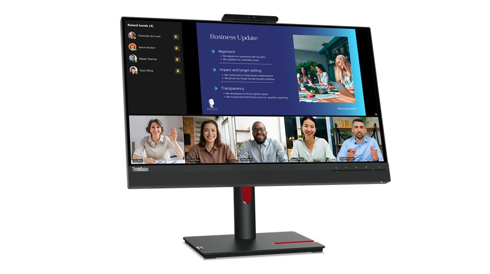 ThinkVision T24v-30 23.8" FHD IPS Panel with Natural Low Blue Light ; 2MP IR+RGB camera