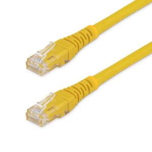 25FT YELLOW CAT6 ETHERNET CABLE DELIVERS MULTI GIGABIT 1/2.5/5GBPS & 10GBPS UP T