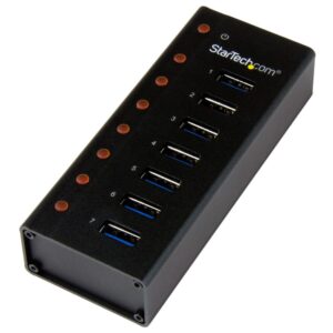 7 PORT USB 3.0 HUB METAL TAA POWERED MOUNTABLE USB SPLITTER HUB